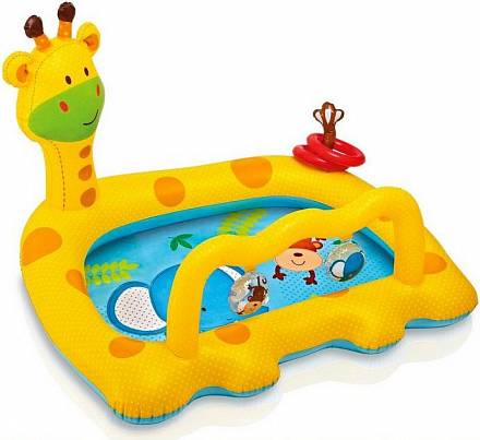 Бассейн для малышей «Жираф» с погремушками и колечками 